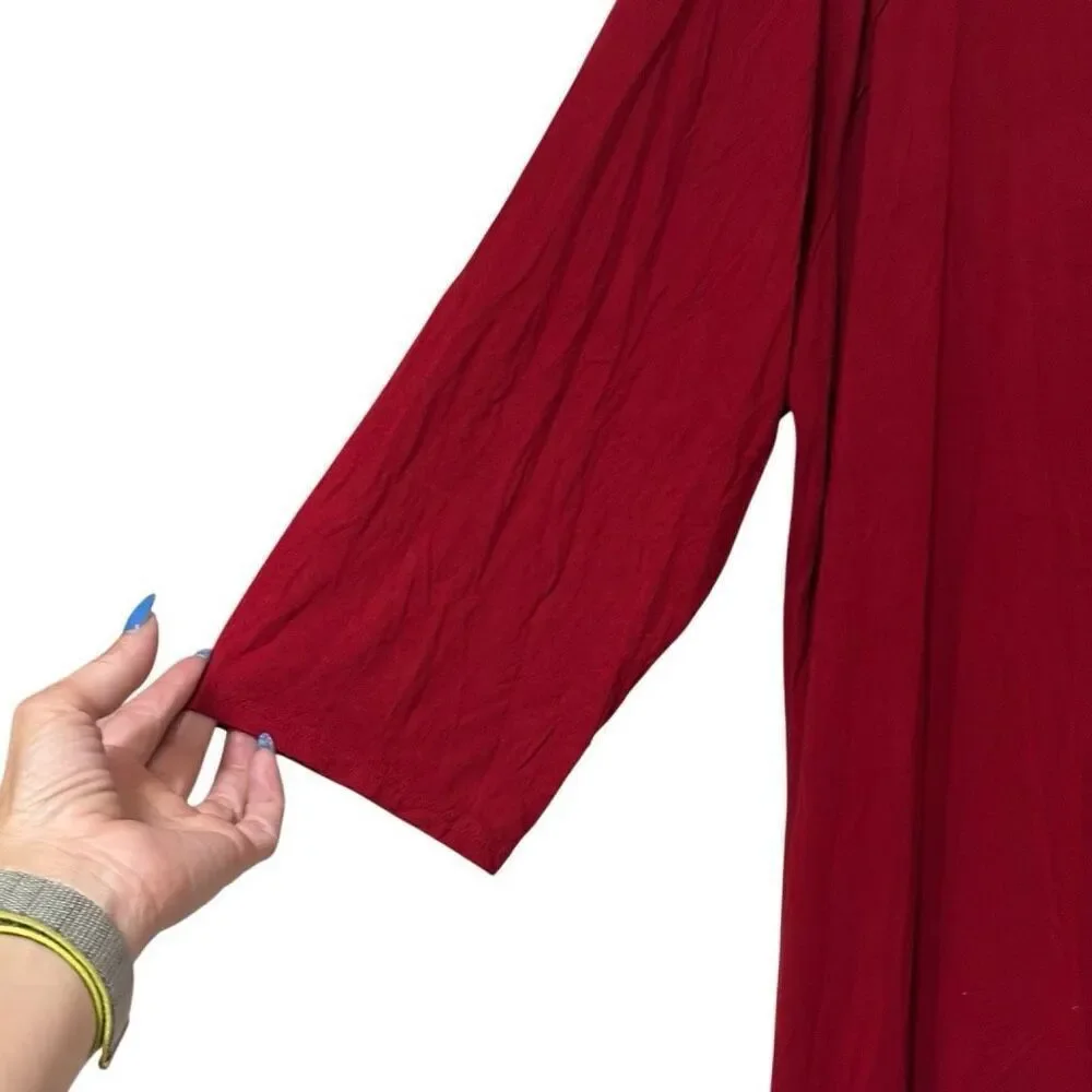Maurices 24/7 4X Red Cutout‎ Long Sleeve Sheath Shift Dress Office Career Work